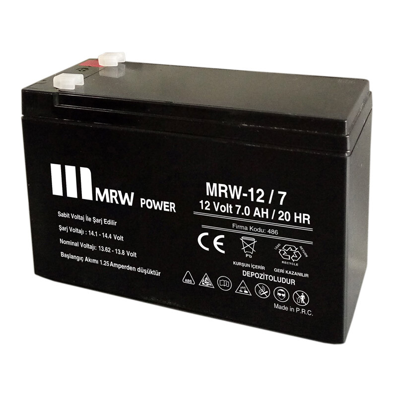 Mervesan MRW-12/7 12 Vdc 7 Ah Kurşun Asit Kuru Tip Akü